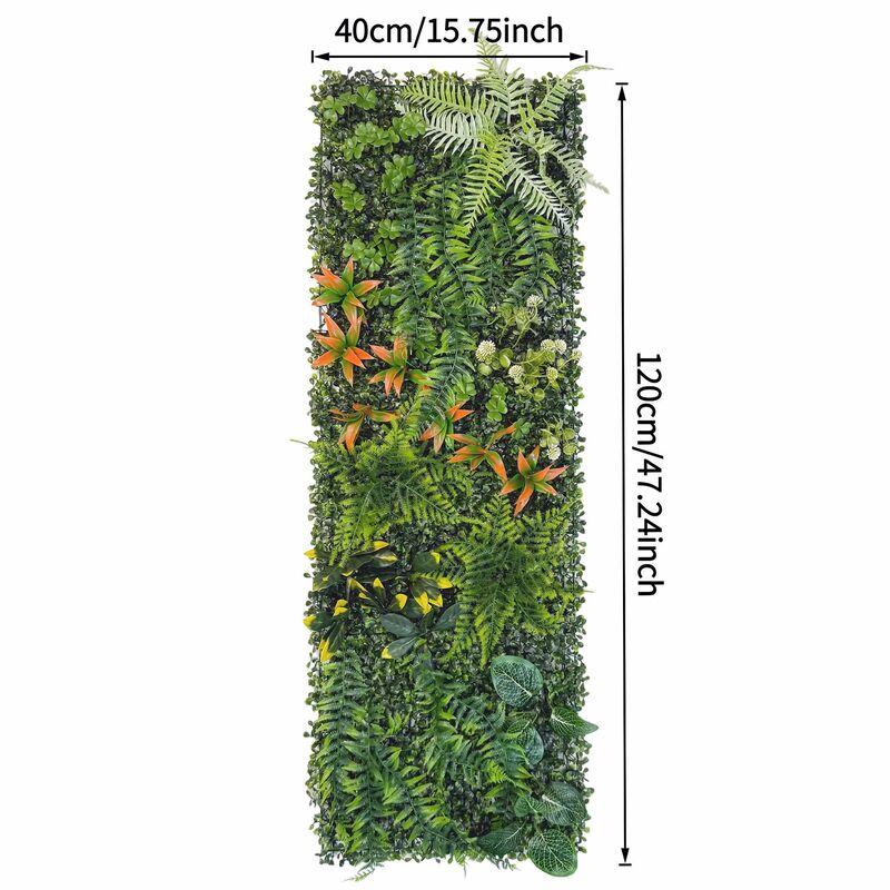 Panel Decorativo de Plantas Artificiales 40×120cm — Interior y Exterior
