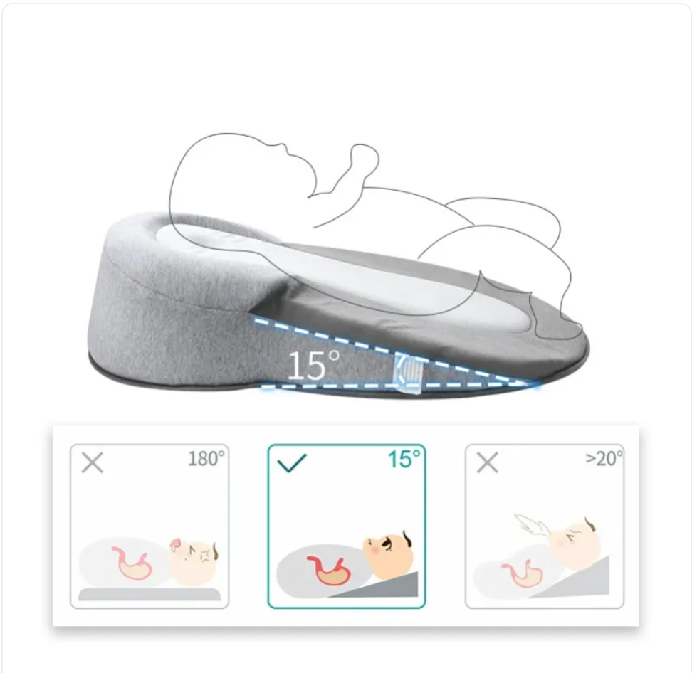 Almohada Anti-Reflujo para Bebe - Sueno Seguro y Comodo