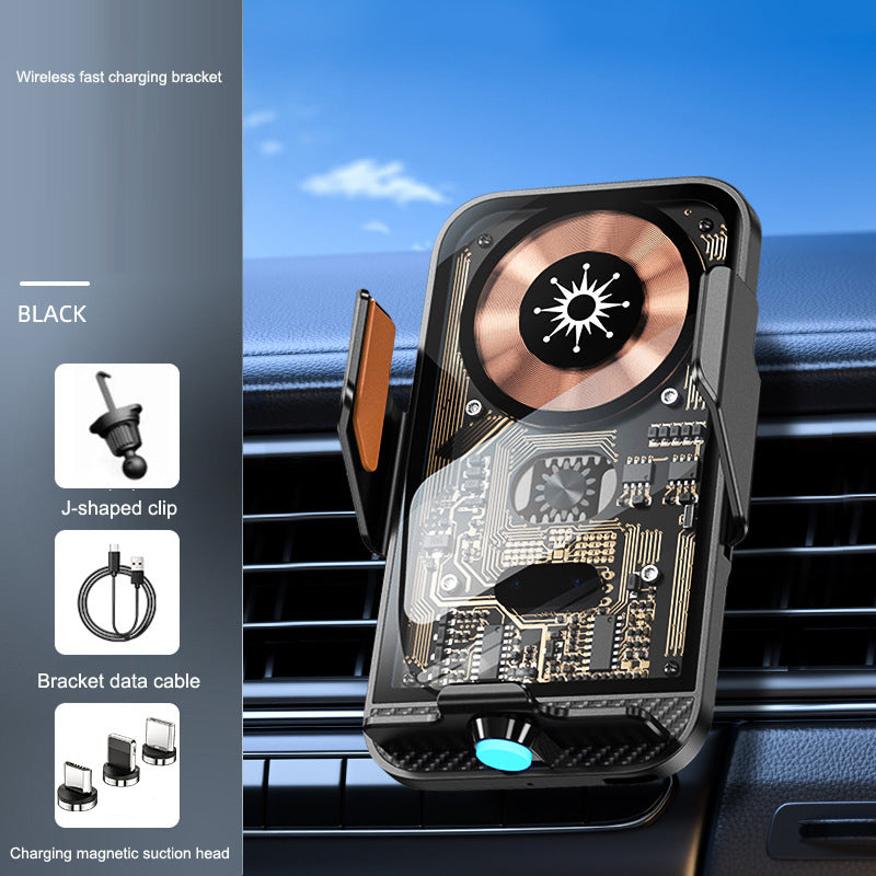 Soporte de Auto con Carga Inalámbrica 15W — Apertura Automática Infrarrojo