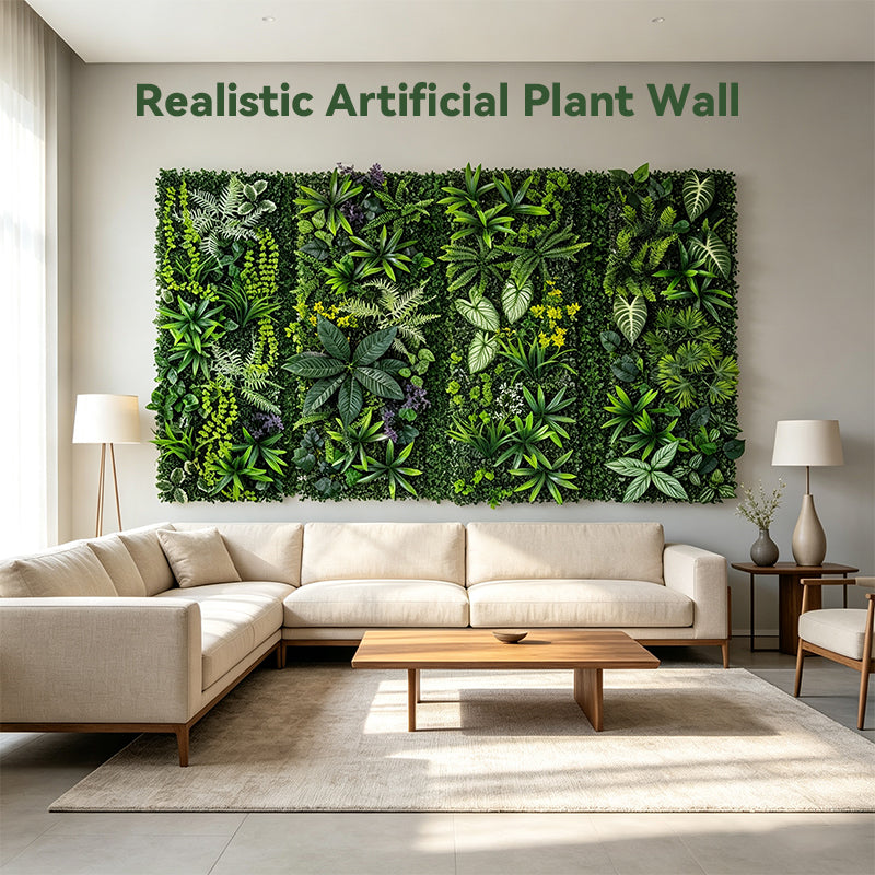 Panel Decorativo de Plantas Artificiales 40×120cm — Interior y Exterior