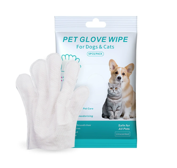 Guantes y Toallitas de Limpieza para Mascotas - Set 2 en 1