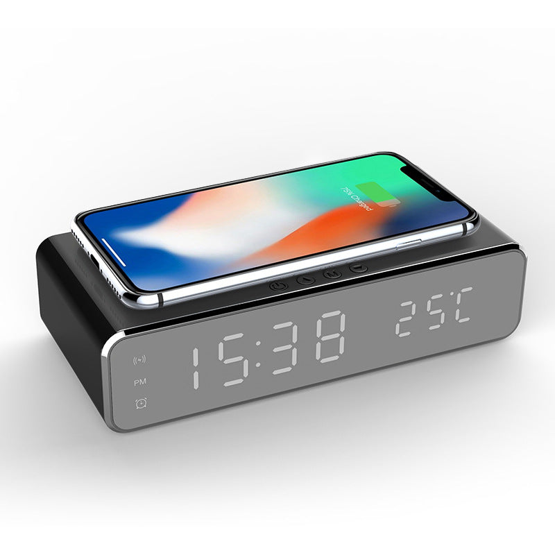 Reloj Despertador LED con Carga Inalámbrica y Temperatura