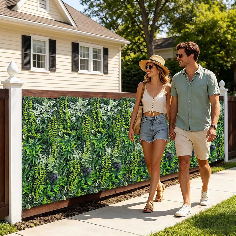 Panel Decorativo de Plantas Artificiales 40×120cm — Interior y Exterior