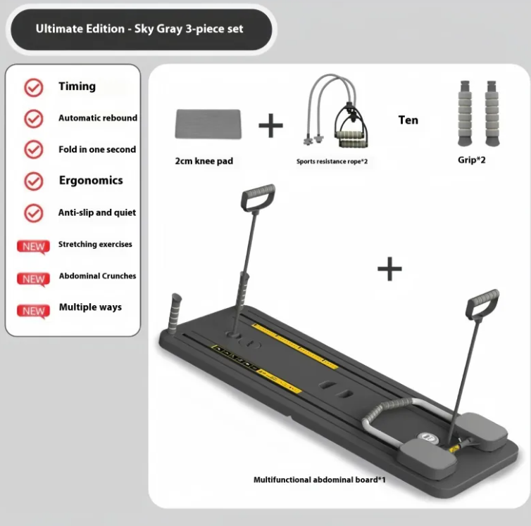 Tabla Fitness con Rueda Abdominal — Ejercicio Completo en Casa