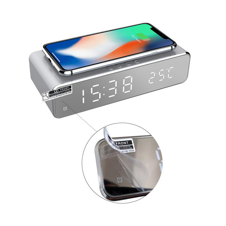 Reloj Despertador LED con Carga Inalámbrica y Temperatura