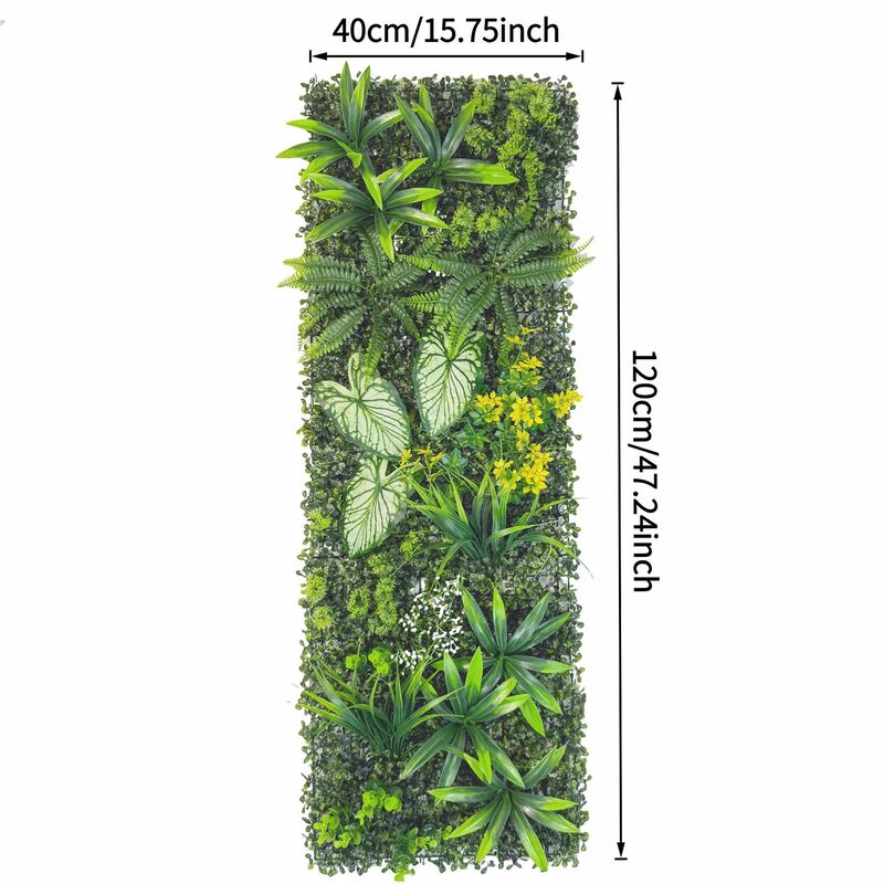 Panel Decorativo de Plantas Artificiales 40×120cm — Interior y Exterior