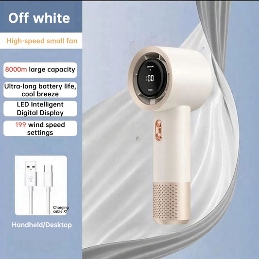 Ventilador Portátil de Mano — 6 Aspas y 199 Velocidades