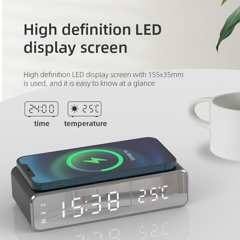 Reloj Despertador LED con Carga Inalámbrica y Temperatura