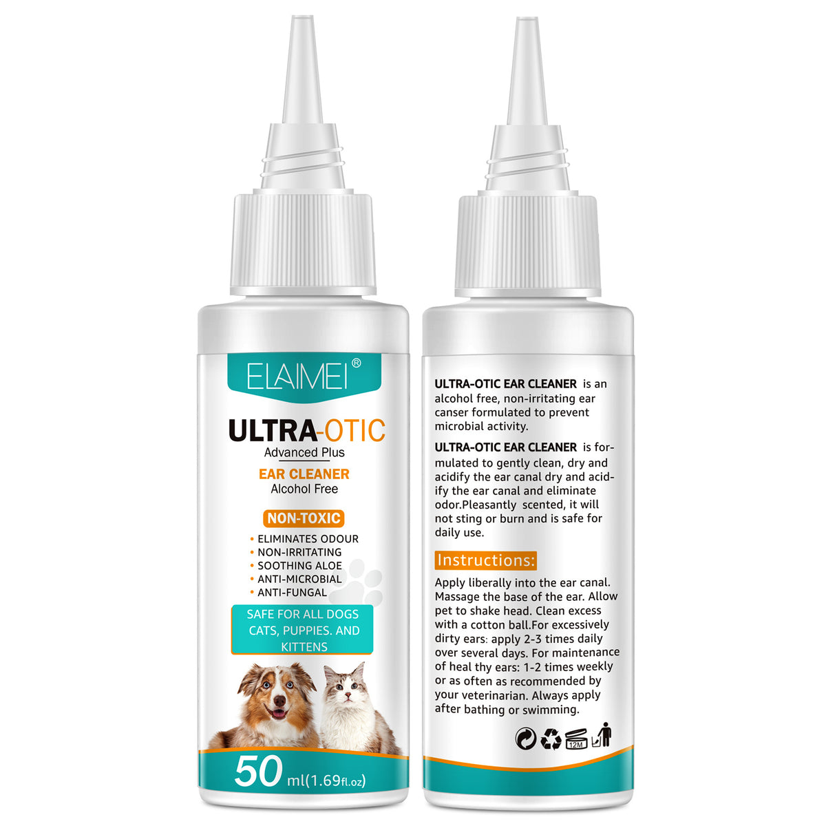 Limpiador de Oidos para Mascotas 50ml - Perros y Gatos