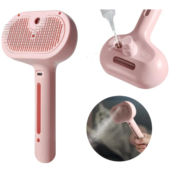 Cepillo Spray para Pelo de Mascotas - Perros y Gatos